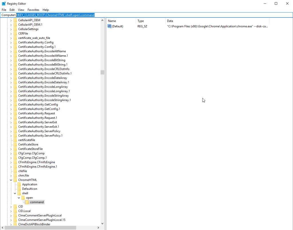 Windows-Registry-Editor-Chrome-Command